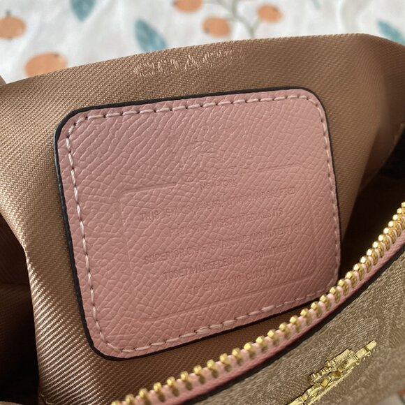 Coach Tan Pink Shoulder Strap Underarm Bag - Picture 4 of 8